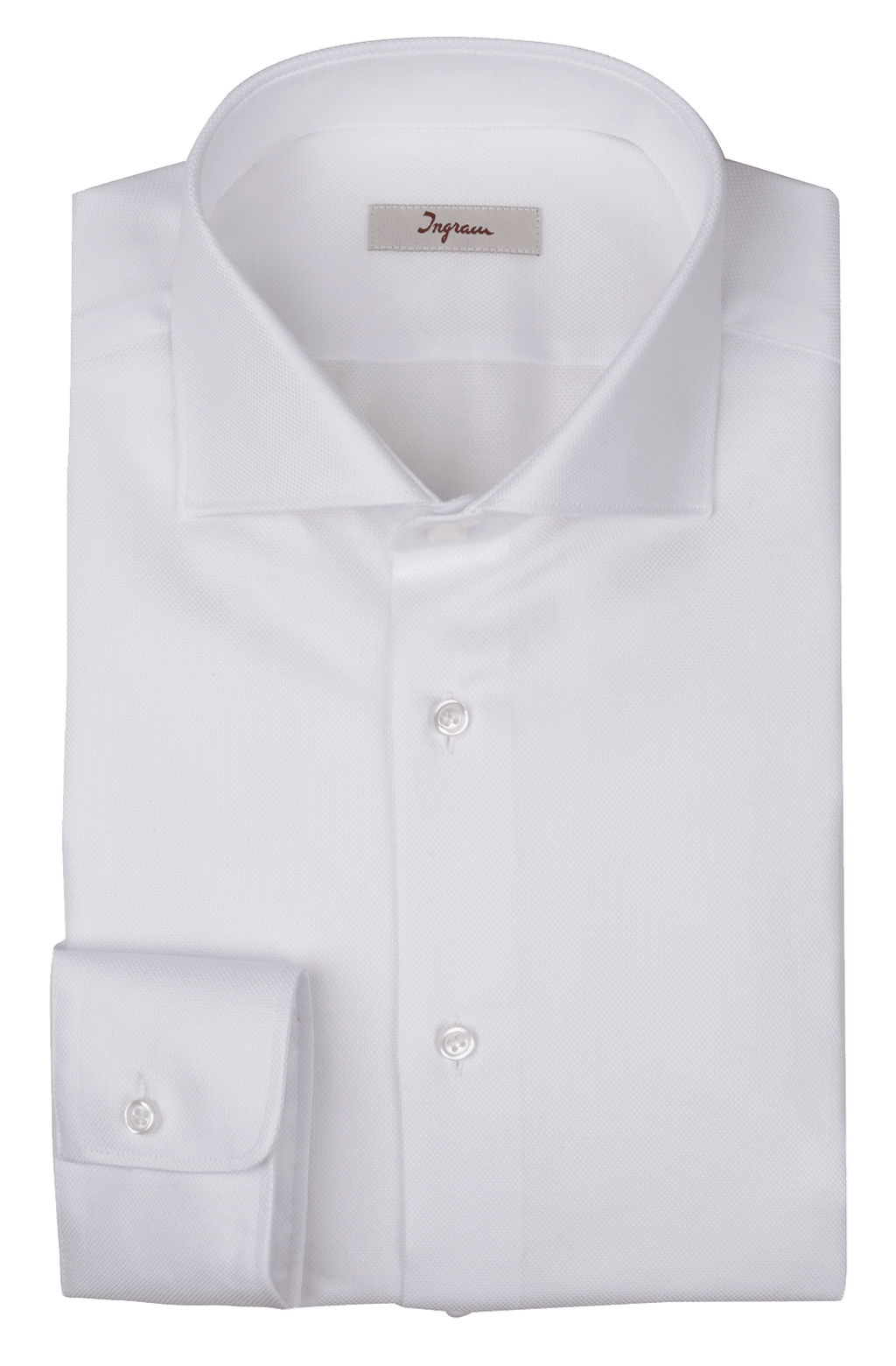 Camicia classic fit in cotone armaturato. Ingram Uomo - Bianco