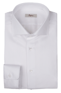 Camicia classic fit in cotone armaturato. Ingram Uomo - Bianco
