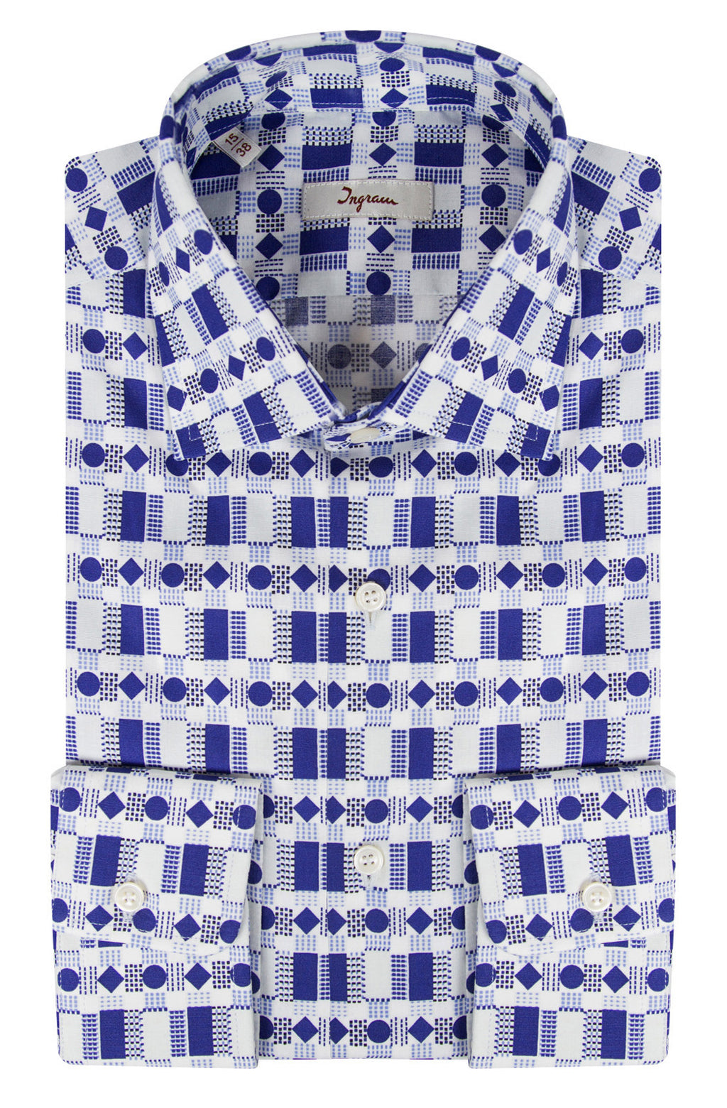 Camicia Slim uomo in cotone con stampa geometrica