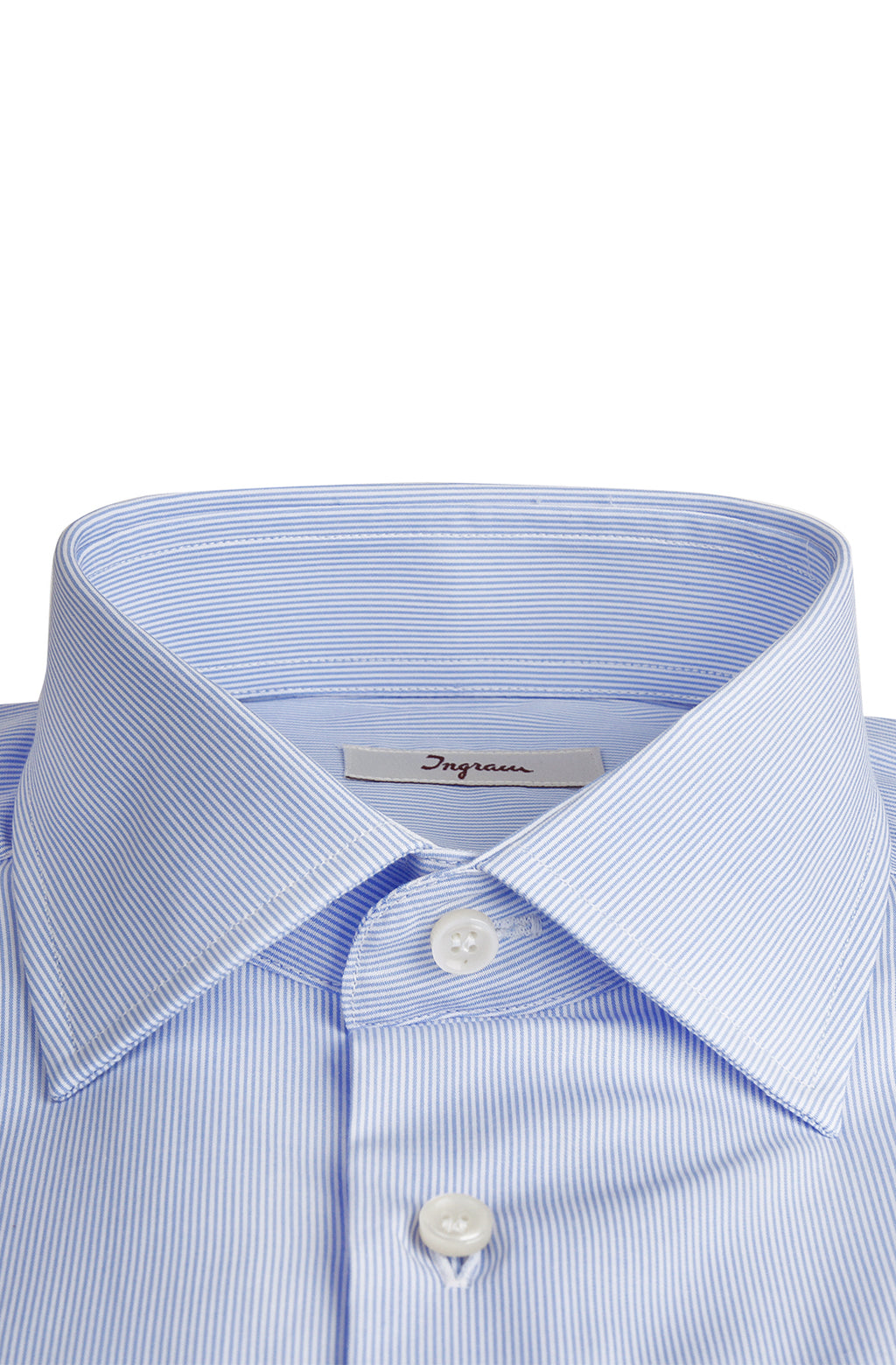 Camicia Ingram in cotone rigato, vestibilità regolare, collo semi-aperto