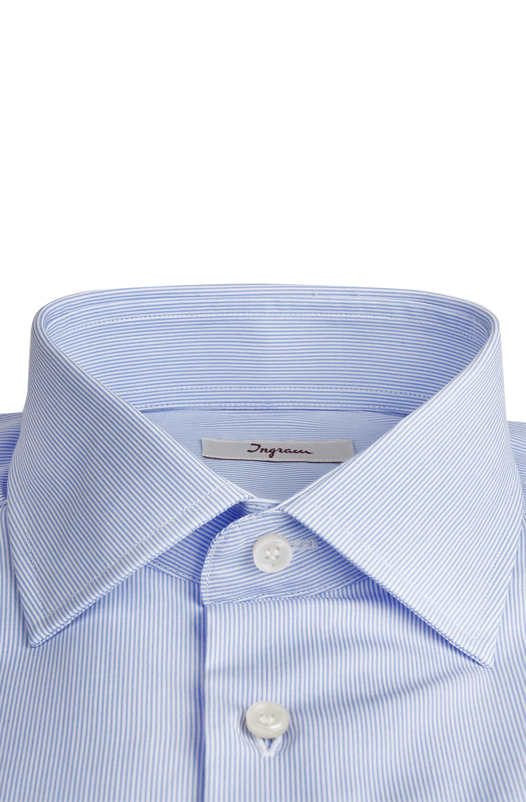 Camicia Ingram in cotone rigato, vestibilità regolare, collo semi-aperto