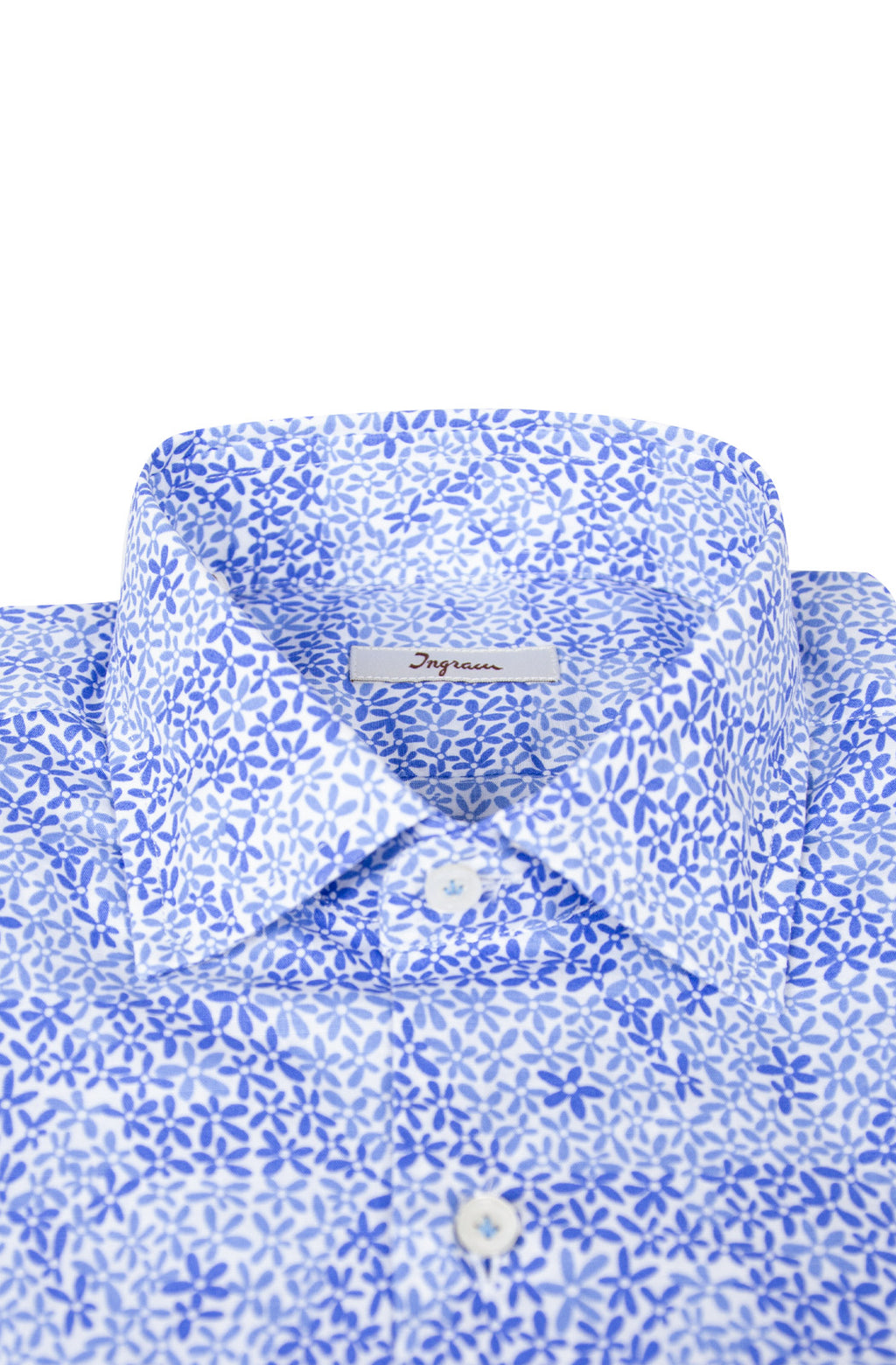 Men's slim shirt in cotton with floral print