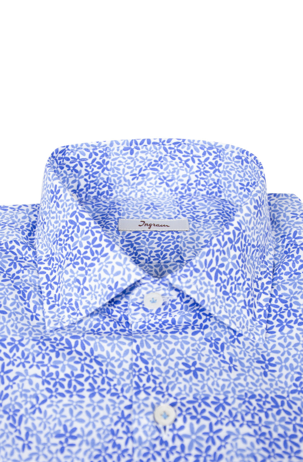 Men's slim shirt in cotton with floral print