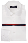Camicia slim Cottonstir in twill di cotone bianca, collo semiaperto