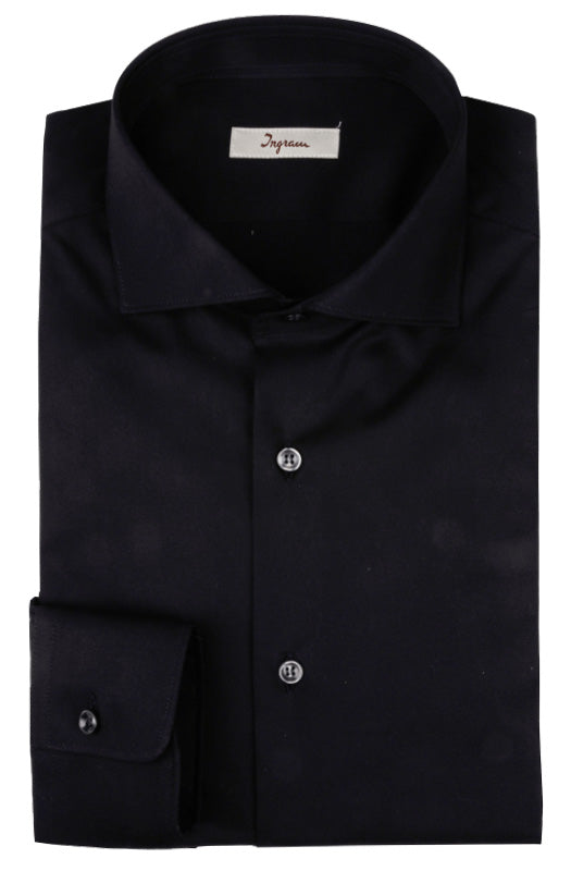Camicia in popeline di cotone comfort. Ingram Uomo - Nero